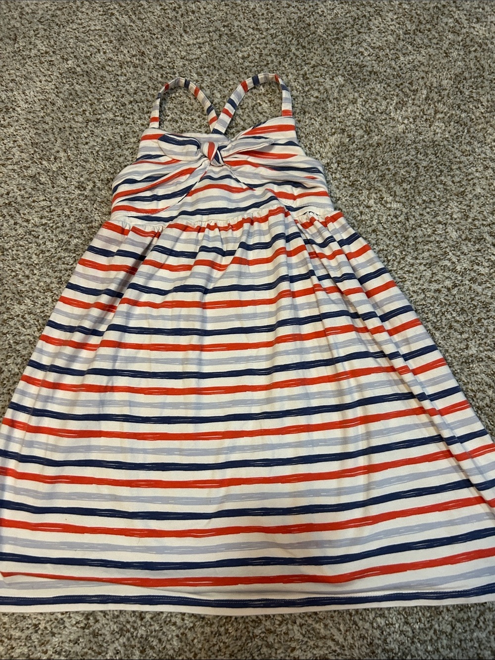 Tommy Bahama White Dress with Red and Navy Stripes